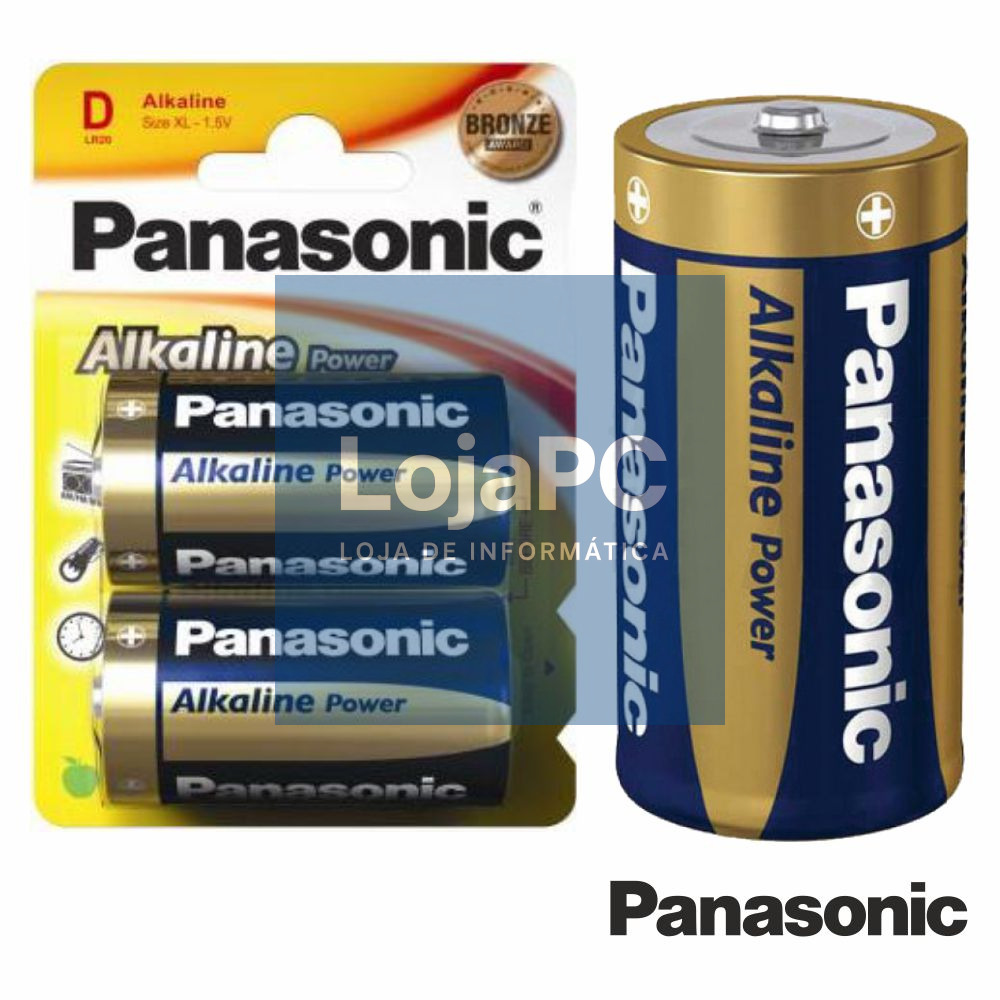 PILHA ALCALINA LR20/D 1.5V 2X BLISTER PANASONIC
