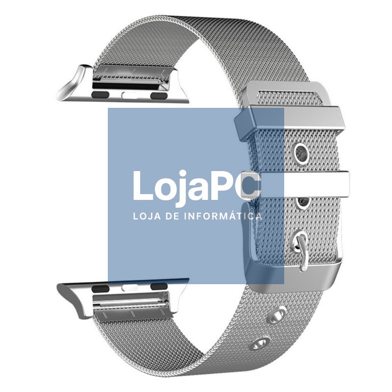 COOL Strap for Apple Watch Series 1 / 2 / 3 / 4 / 5 / 6 / 7 / 8 / 9 / SE (42 / 44 / 45 mm) Metal Silver — imagem 2