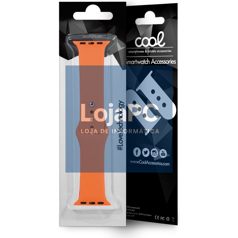 COOL Strap for Apple Watch Series 1 / 2 / 3 / 4 / 5 / 6 / 7 / 8 / 9 / SE (42 / 44 / 45 mm) Rubber Coral — imagem 2
