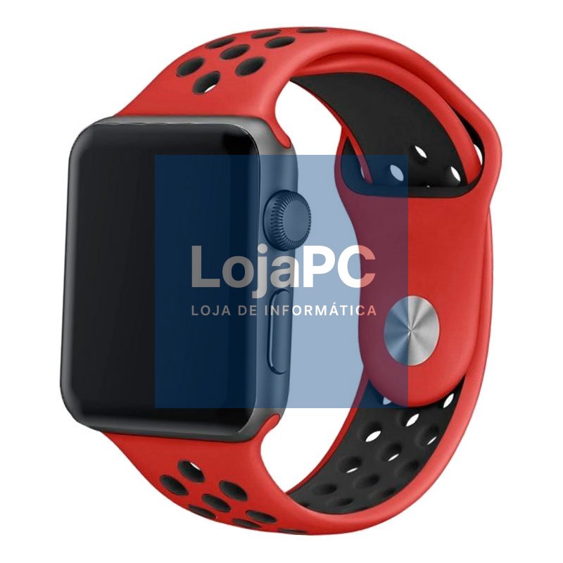 COOL Strap for Apple Watch Series 1 / 2 / 3 / 4 / 5 / 6 / 7 / 8 / 9 / SE (42 / 44 / 45 mm) Sport Red-Black