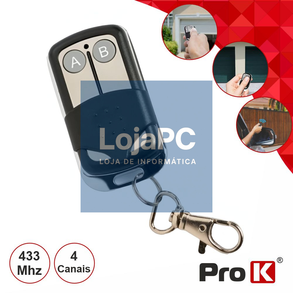 TELECOMANDO GARAGEM UNIVERSAL 2 CANAIS 433MHZ PROK