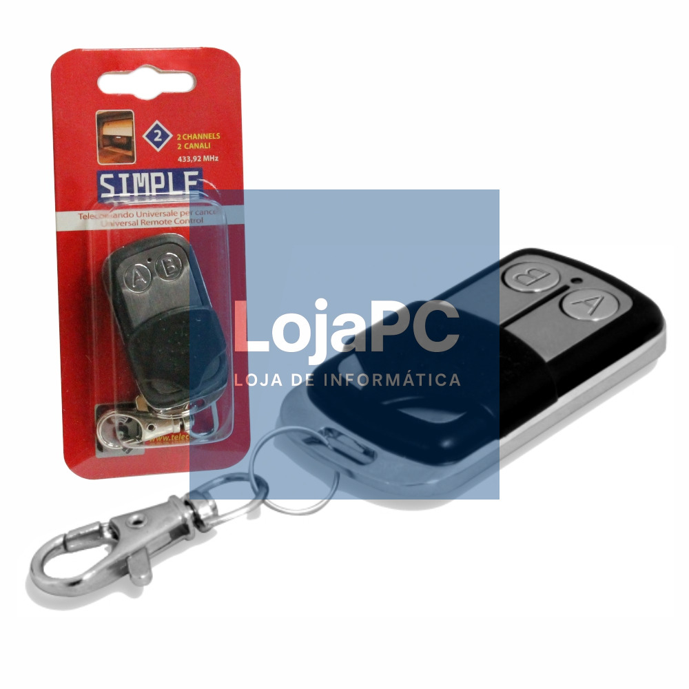 TELECOMANDO GARAGEM UNIVERSAL 2 CANAIS 433MHZ