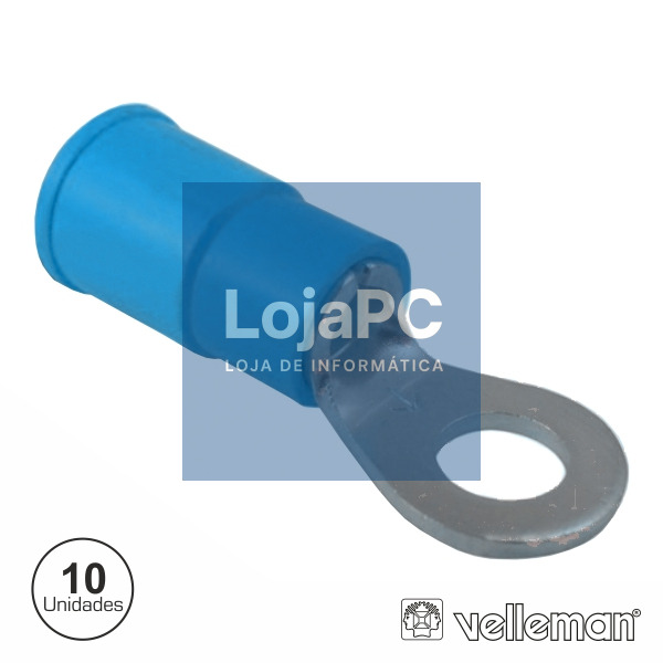 TERMINAL REDONDO ISOLADO 6.4MM 10X AZUL VELLEMAN