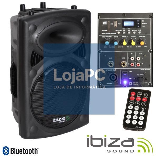 COLUNA BI-AMPLIFICADA 10" 400Wmáx USB/BT IBIZA
