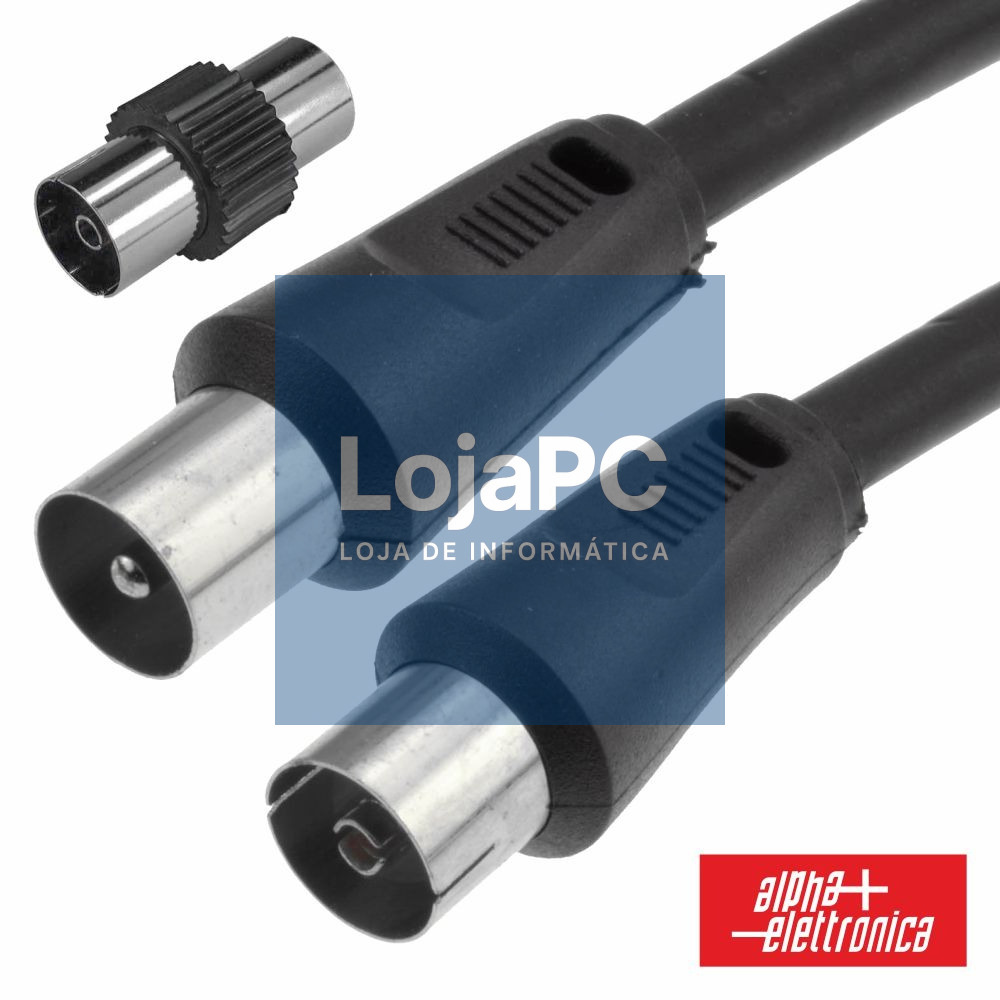 CABO COAXIAL MACHO/FÊMEA + ADAPTADOR PRETO 3M