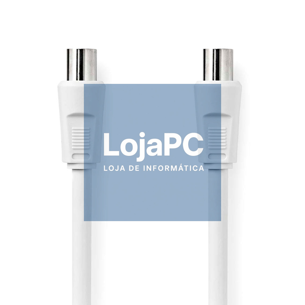 Cabo Coaxial Macho/Fêmea Branco 10m