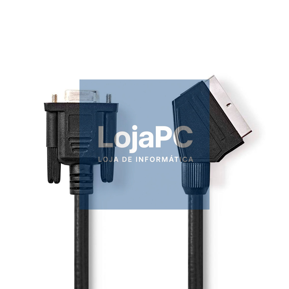 Cabo SCART Macho / VGA Fêmea 2m Preto