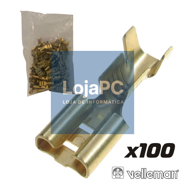 TERMINAL FASTON FÊMEA 6.3X8MM 100X BRONZE VELLEMAN