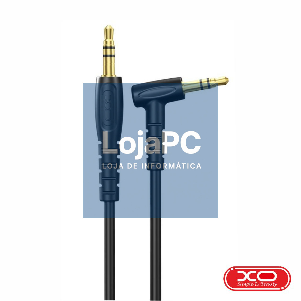 Cabo Jack 3.5mm Macho / Jack 3.5mm 90º Macho 1m Preto XO