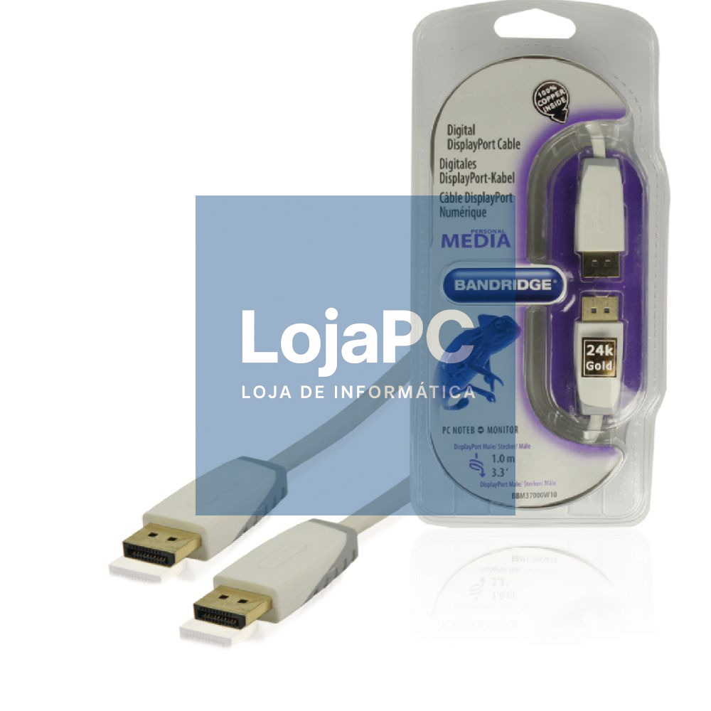 CABO DISPLAYPORT MACHO / MACHO PRETO 1M