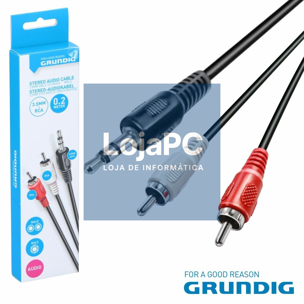 Cabo Jack 3.5mm Macho St / 2-Rca Macho 2m GRUNDIG