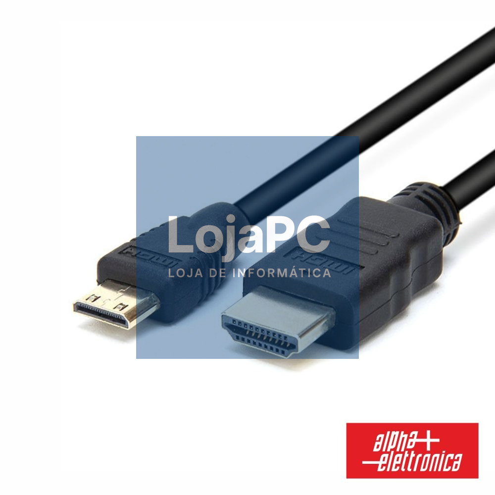 Cabo HDMI Dourado Macho / Mini HDMI Macho Preto 1.5m ALPHA