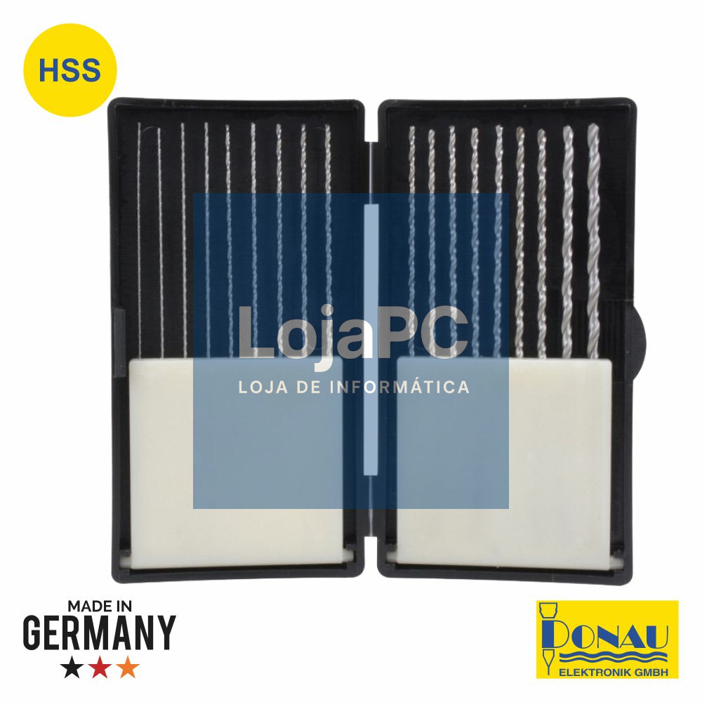 CONJUNTO DE 18 BROCAS HSS Ø0.5MM A Ø3.0MM 100MM DONAU