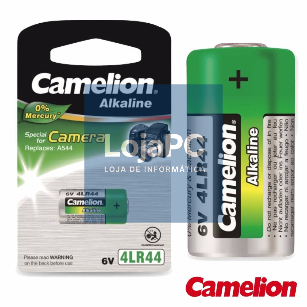 PILHA ALCALINA 4LR44 6V 165MA BLISTER CAMELION