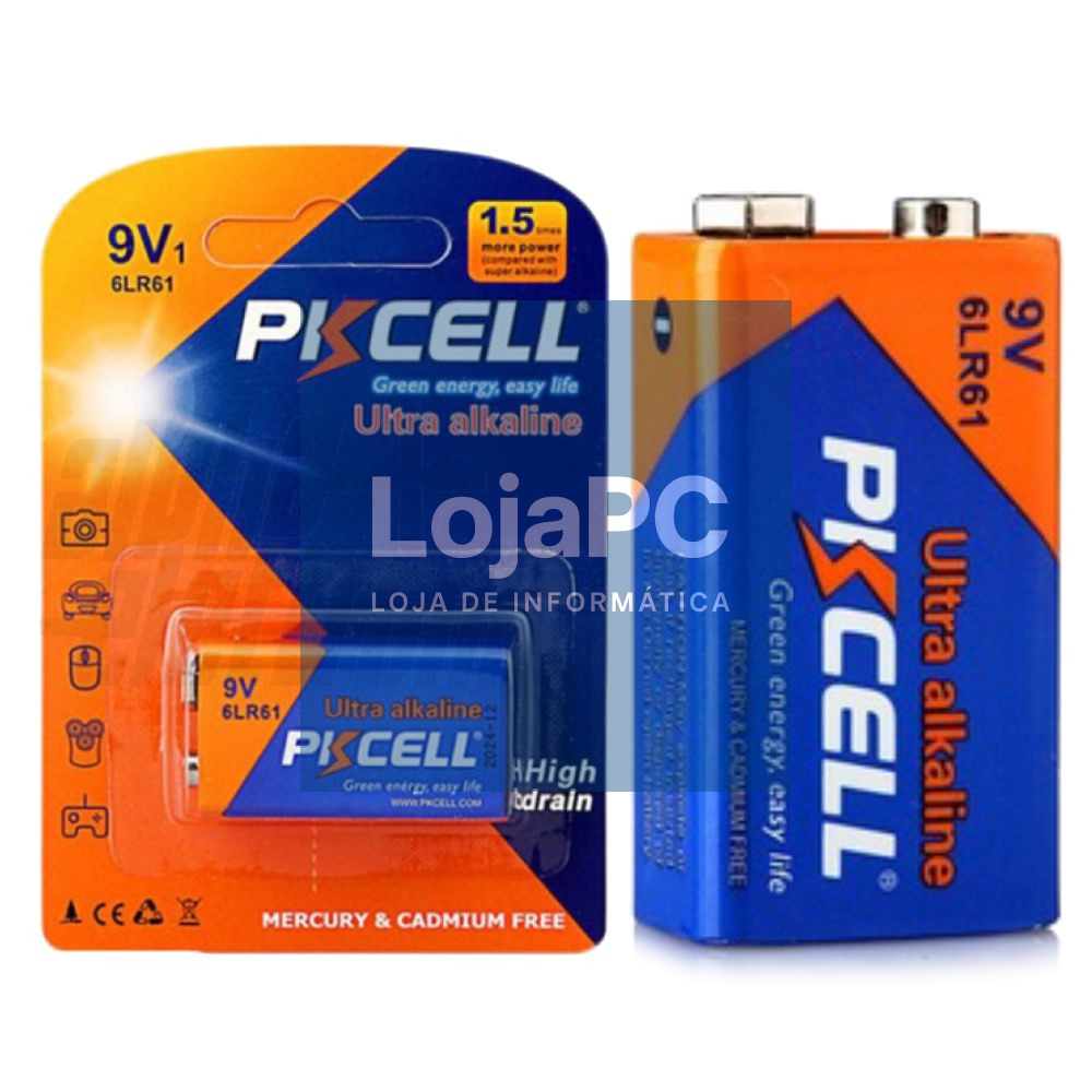 PILHA ALCALINA 9V/6LR61 BLISTER PKCELL