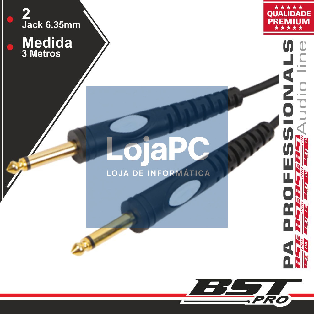 CABO JACK 6.35MM MACHO / MACHO 3M MN BSTPRO