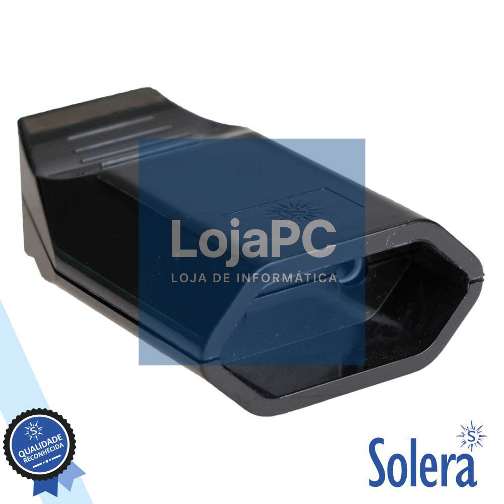 FICHA ALIMENTAÇÂO AC PLANA FÊMEA PRETA 250V SOLERA