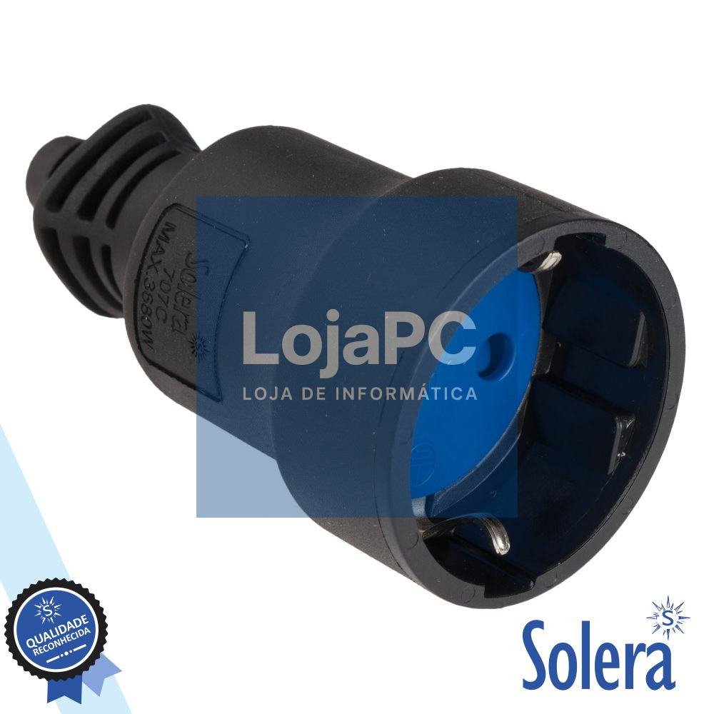 FICHA SCHUKO FÊMEA 16A/250V PRETA SOLERA