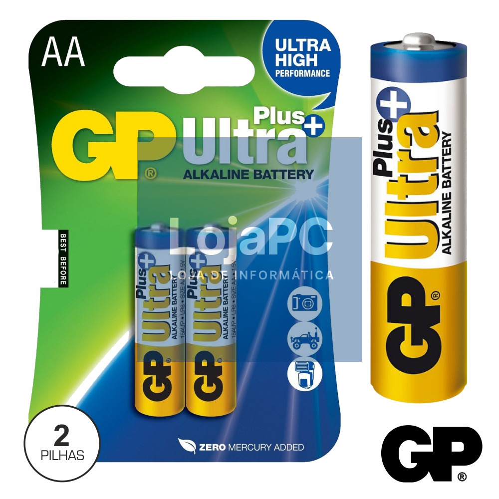 PILHA ULTRA ALCALINA PLUS LR6/AA 1.5V 2X BLISTER GP