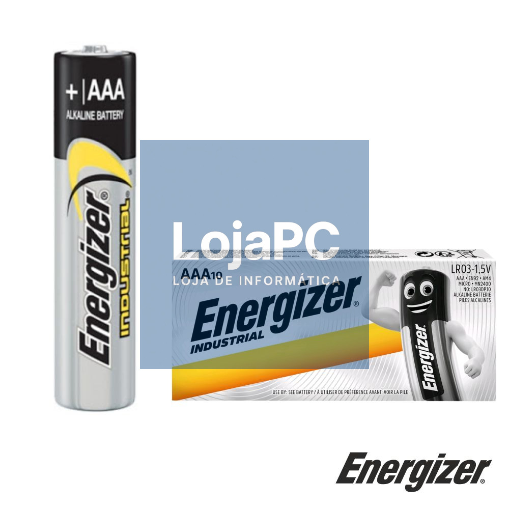 Pilha Alcalina LR03/AAA 1.5V 10x Industrial ENERGIZER