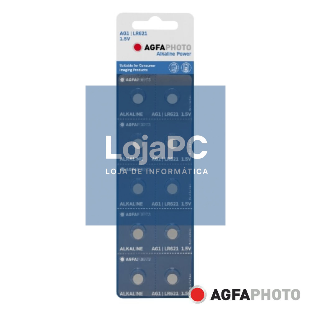 Pilha Botão Alcalina AG1 1.5V 10x Blister AGFAPHOTO