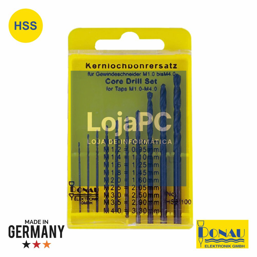 CONJUNTO DE 10 BROCAS HSS M1.0 A M4.0 DONAU
