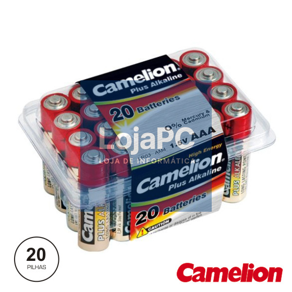 PILHA ALCALINA LR03/AAA 1.5V 20X BLISTER CAMELION