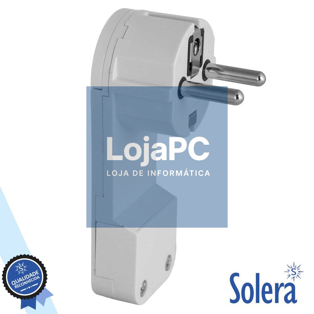 FICHA SCHUKO MACHO C/ TERRA ANEL EXTRAÇÃO 220V BRANCO SOLERA