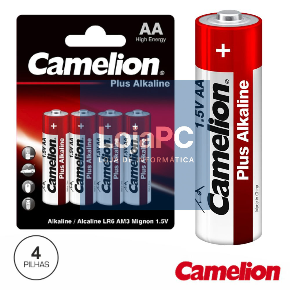 PILHA ALCALINA LR6/AA 1.5V 4X BLISTER CAMELION
