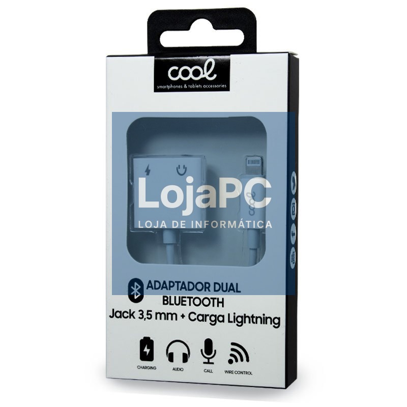 Dual Bluetooth Adapter 3.5 mm Jack + Lightning Charge COOL — imagem 2