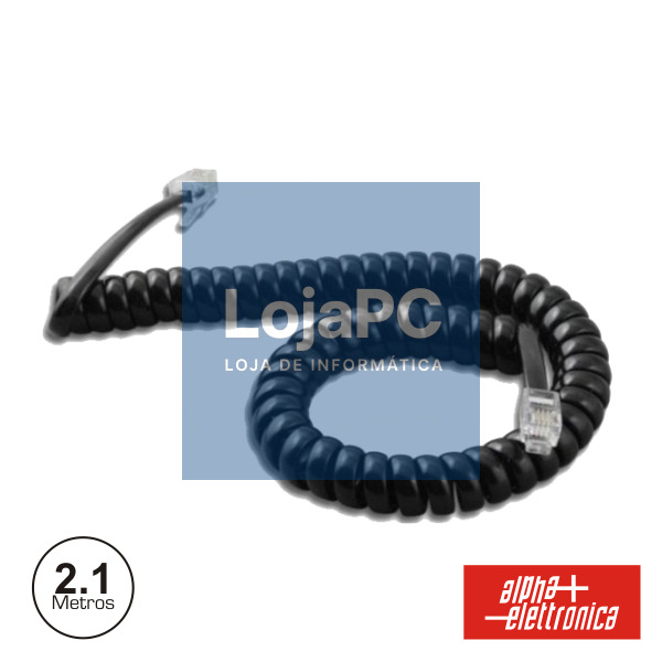 CABO TELEFONE 4P4C ESPIRAL PRETO 2.1M