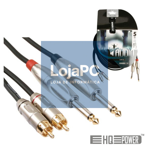CABO 2-JACK 6.35MM MACHO / 2-RCA MACHO 5M MN HQ POWER