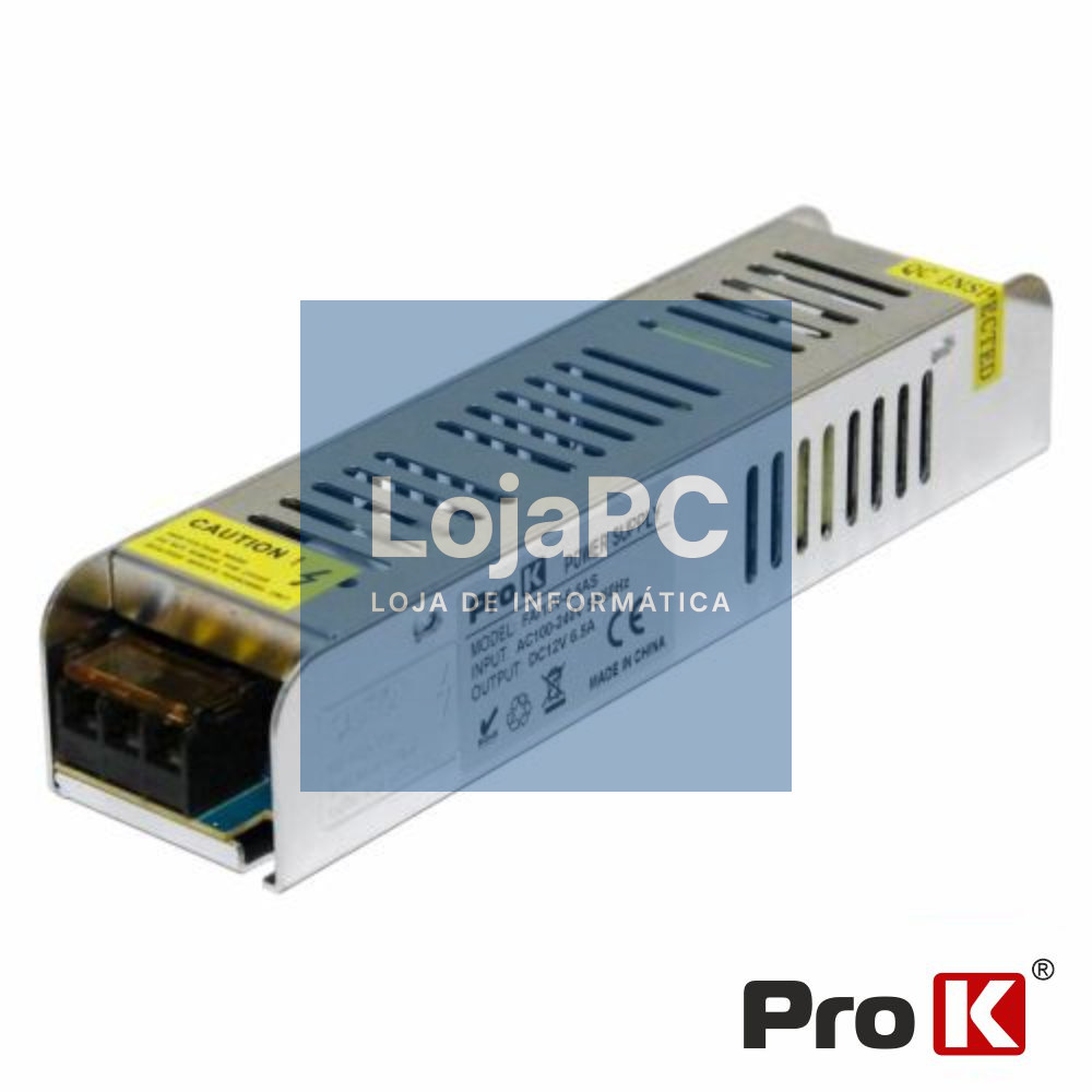 Fonte de Alimentação Industrial Slim 12V 75W 6.5A PROK