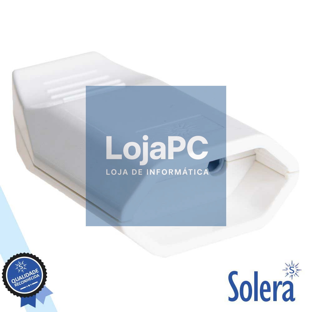 FICHA ALIMENTAÇÂO AC PLANA FÊMEA BRANCA 250V SOLERA