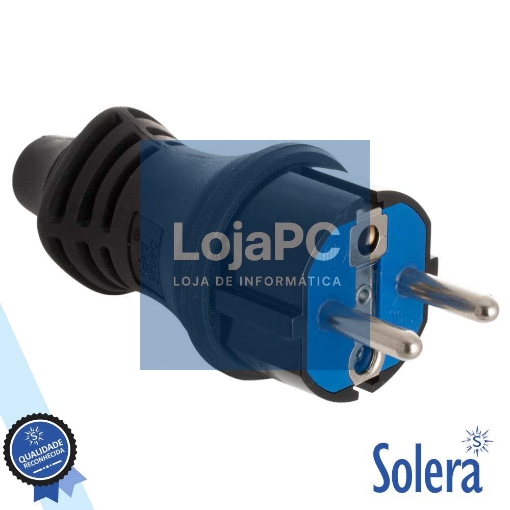 FICHA SCHUKO MACHO 16A/250V PRETA IP44 SOLERA