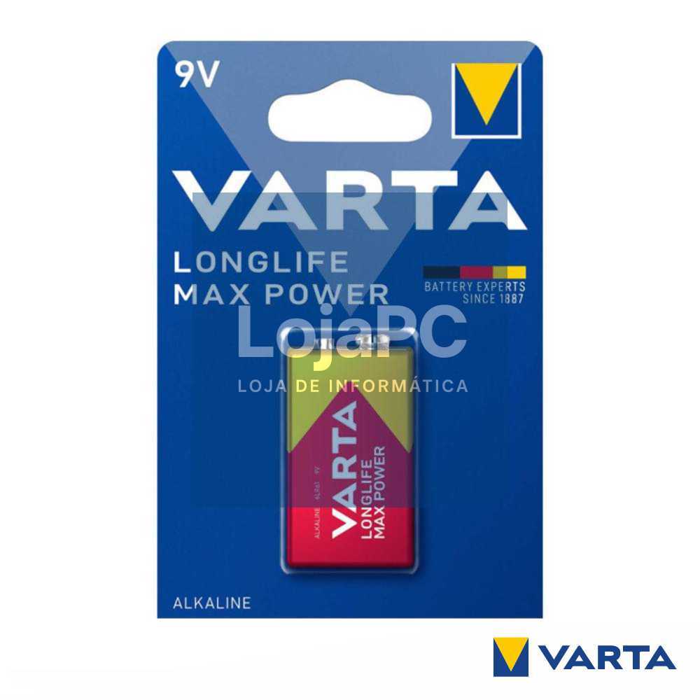 Pilha Alcalina 9V/6LR61 Longlife Max Power VARTA