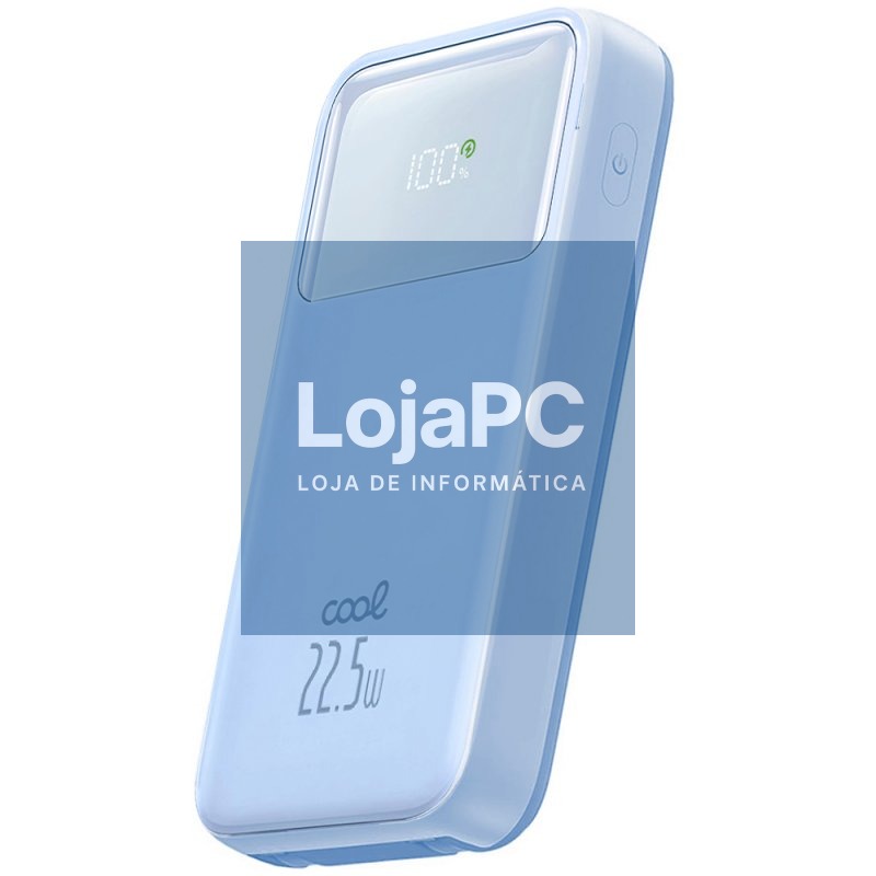 External Battery Power Bank 22.5W Fast Charging 10.000 mAh COOL Pocket (Type-C / Lightning) Sky Blue — imagem 2