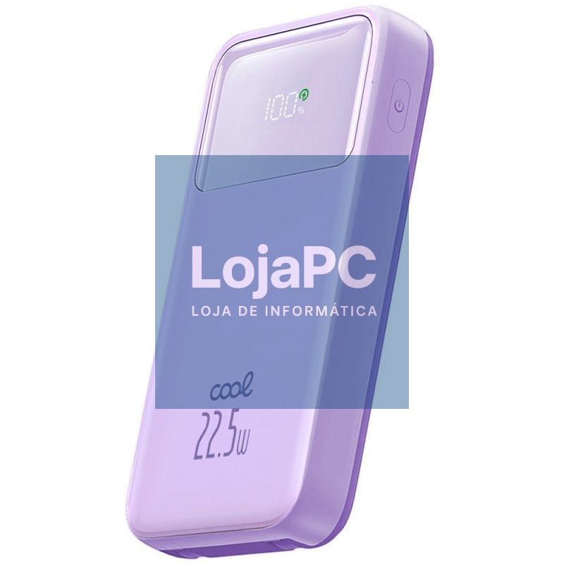 External Battery Power Bank 22.5W Fast Charging 10.000 mAh COOL Pocket (Type-C / Lightning) Violet — imagem 3