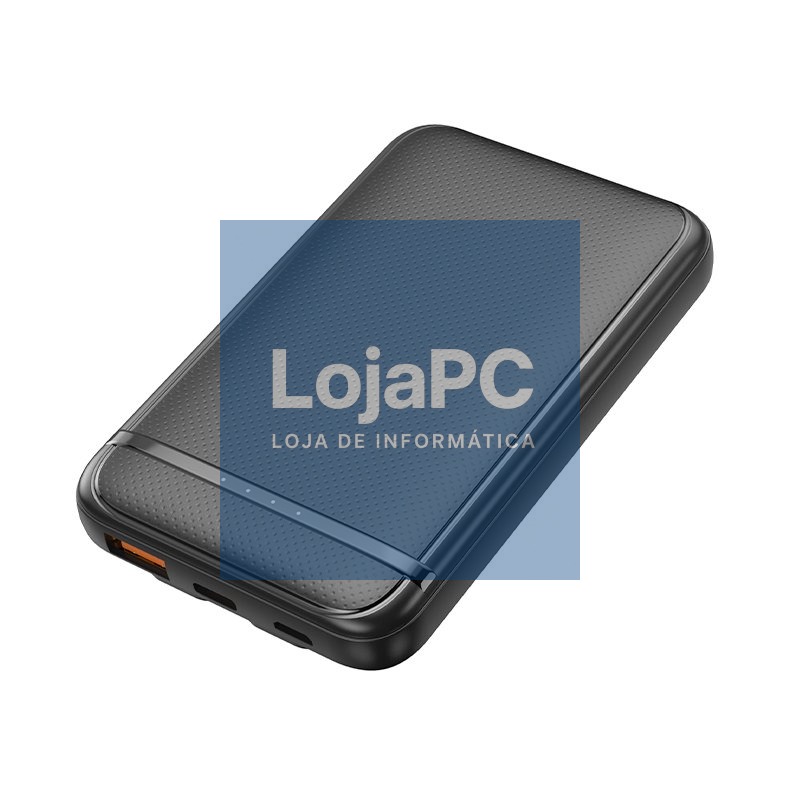 External Battery Power Bank 5000 mAh COOL (2 Cables: TYPE C / Lightning) Black — imagem 2