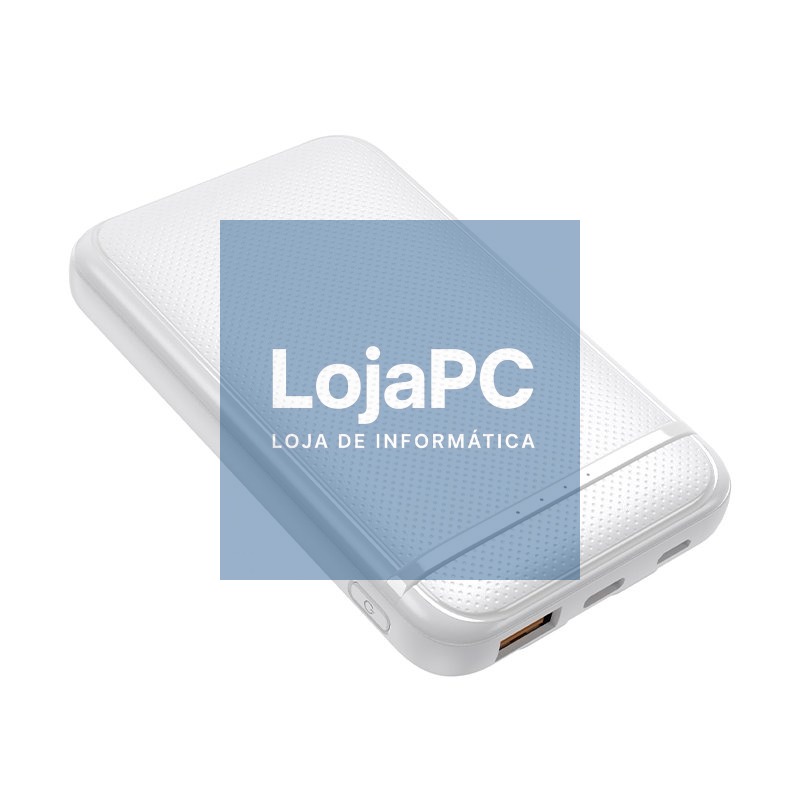 External Battery Power Bank 5000 mAh COOL (2 Cables: TYPE C / Lightning) White — imagem 2