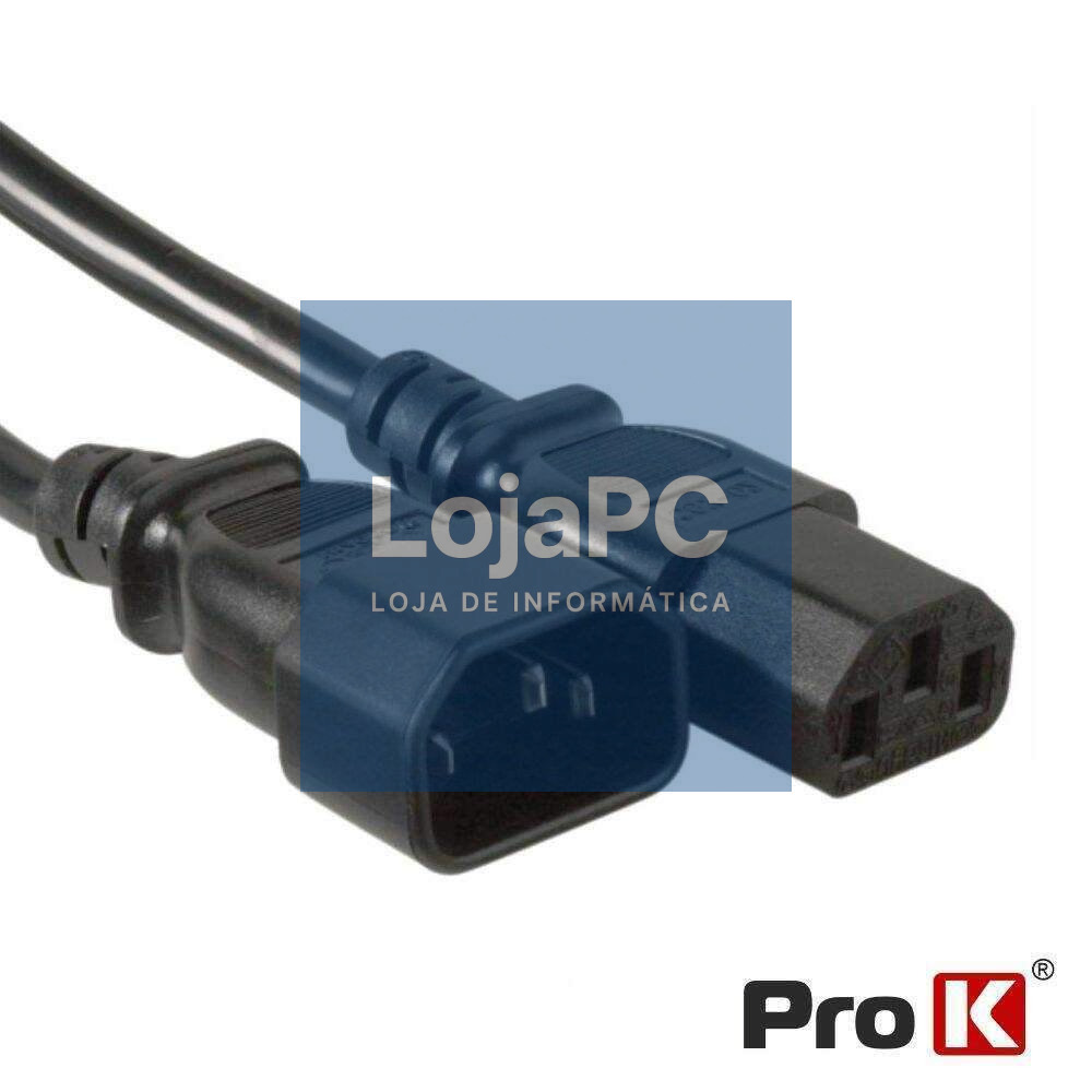 Cabo Alimentação IEC C13 Macho / C14 Fêmea 3G0.75mm 1.5m