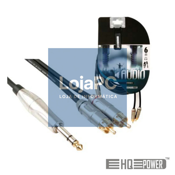 CABO JACK 6.35MM MACHO / 2-RCA MACHO ST 6M HQ POWER