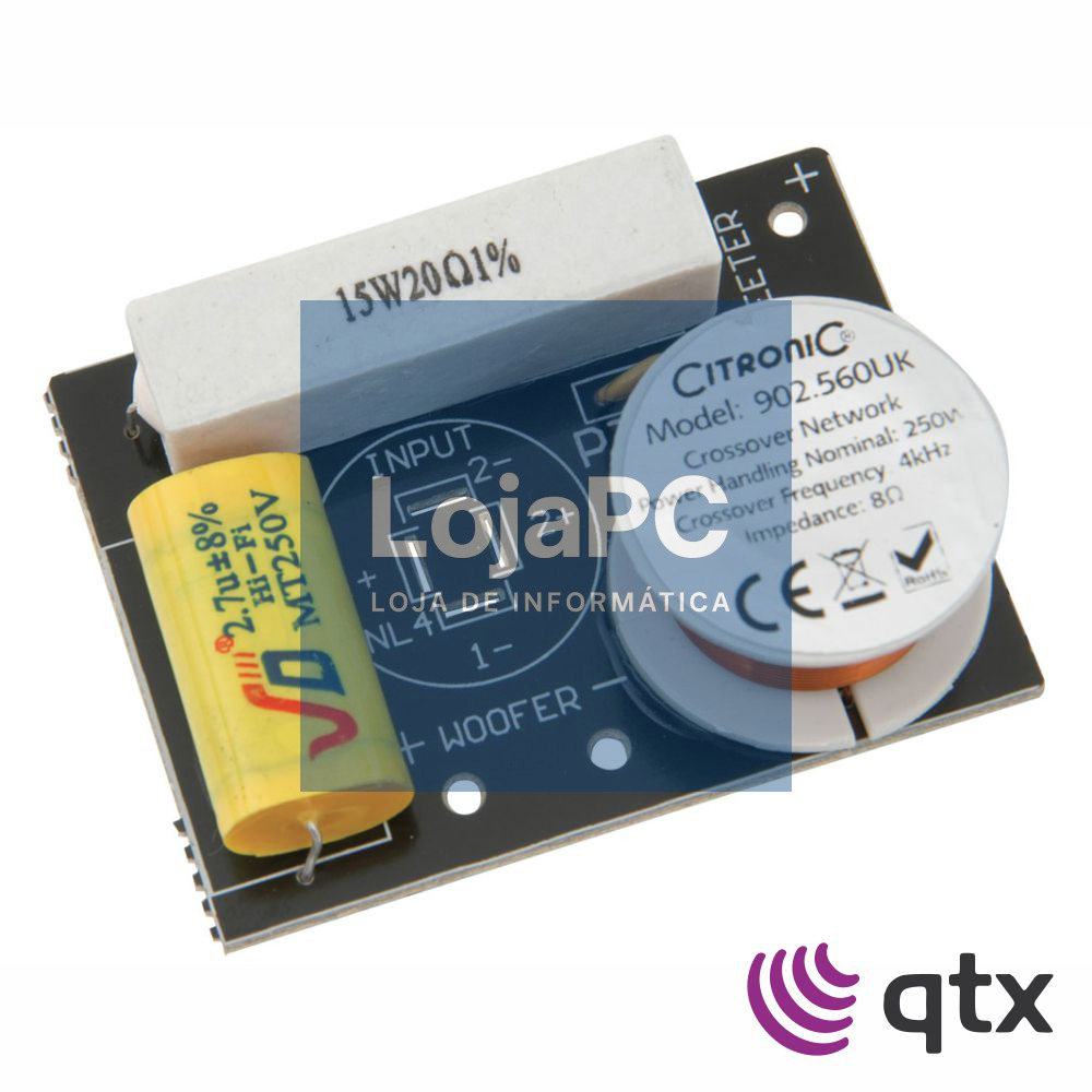 Crossover Passivo 250W 8 Ohm 4kHz QTX