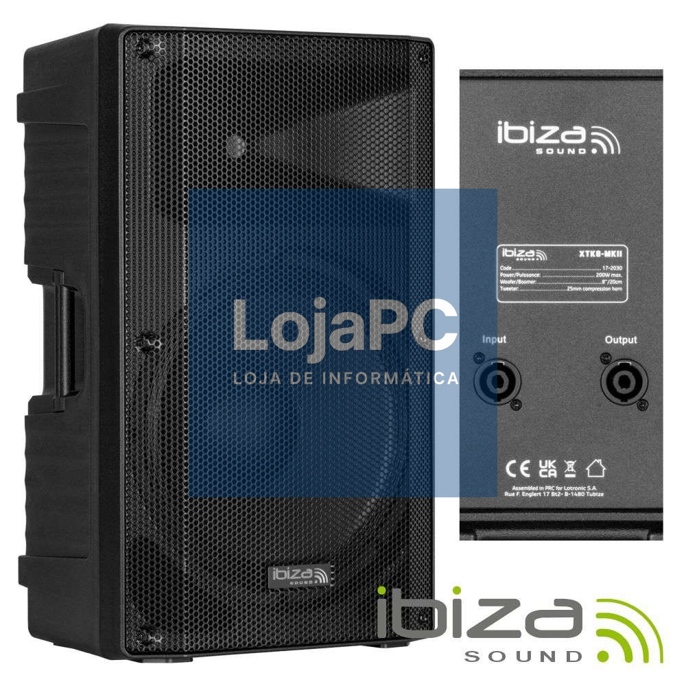 Coluna Passiva 8” 200Wmáx ABS IBIZA