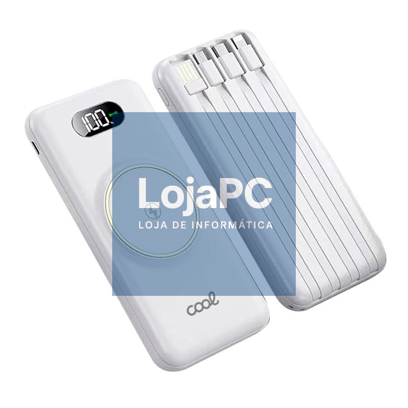 External Battery Universal Power Bank 10,000 mAh + Qi Wireless Charging (4 connections) White — imagem 2