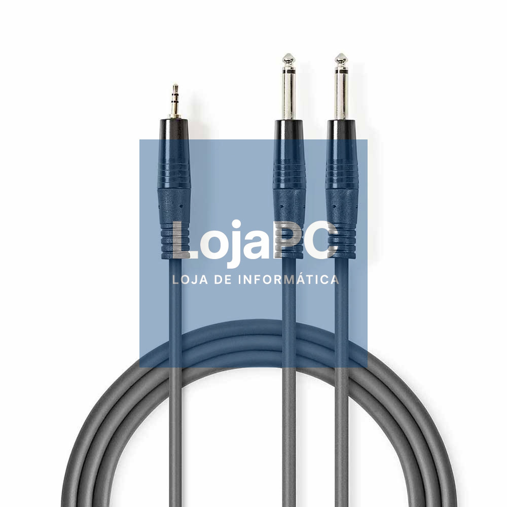 Cabo Jack 3.5mm Macho St / 2x Jack 6.35mm Macho Mn 1.5m