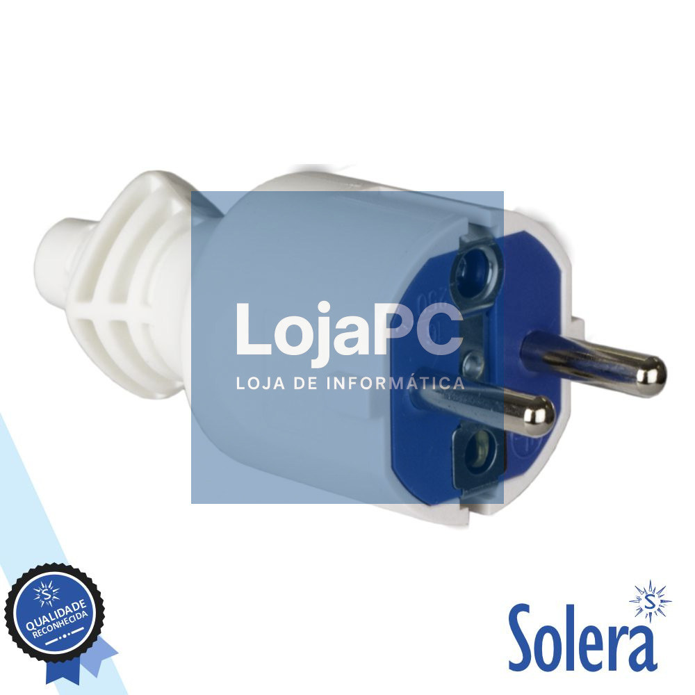 Ficha Schuko Macho 16A/250V Branco SOLERA