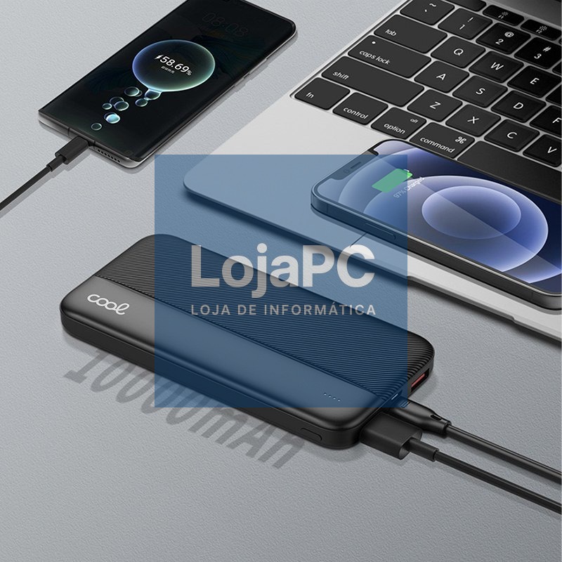 External Battery Universal Power Bank 10,000 mAh 20w COOL Black — imagem 2