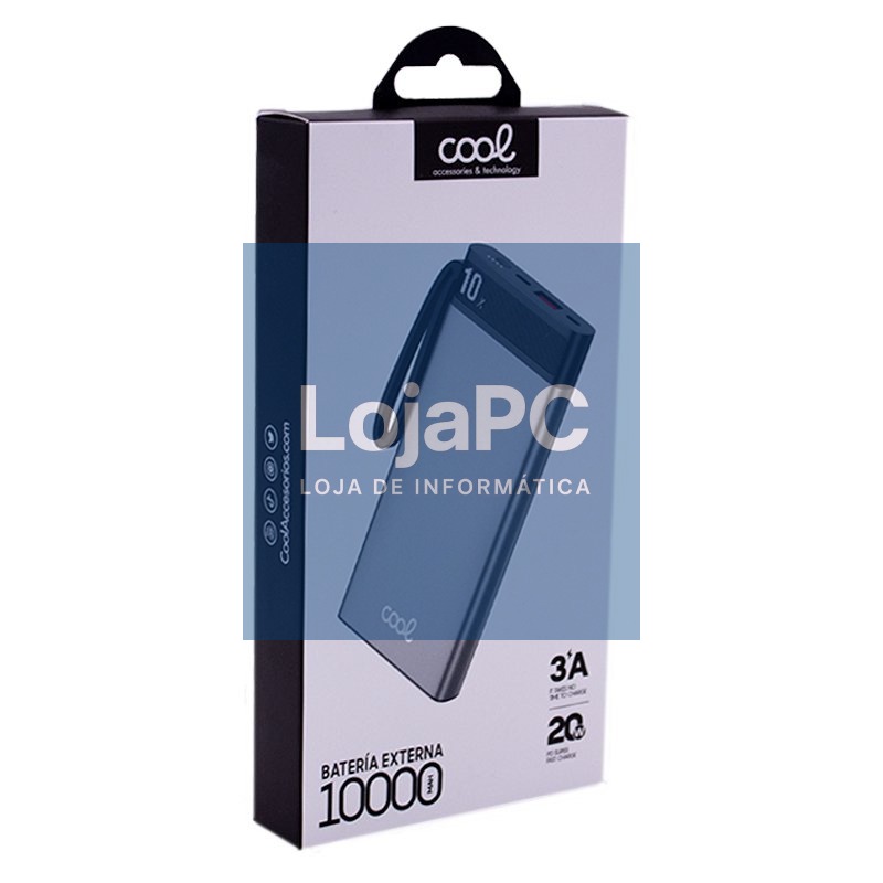 External Battery Universal Power Bank 10.000 mAh COOL (3A / 20W PD) Silver — imagem 3