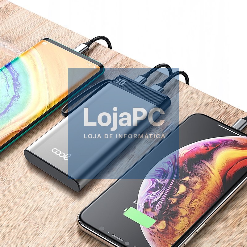 External Battery Universal Power Bank 10.000 mAh COOL (3A / 20W PD) Silver — imagem 2
